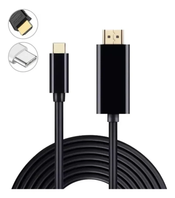 Cabo Adaptador USB-C para HDMI 4K 1,8m Alta Resolução