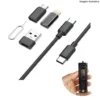 Kit Adaptador 5x1 USB-C Lightning Micro-USB 60W com Case