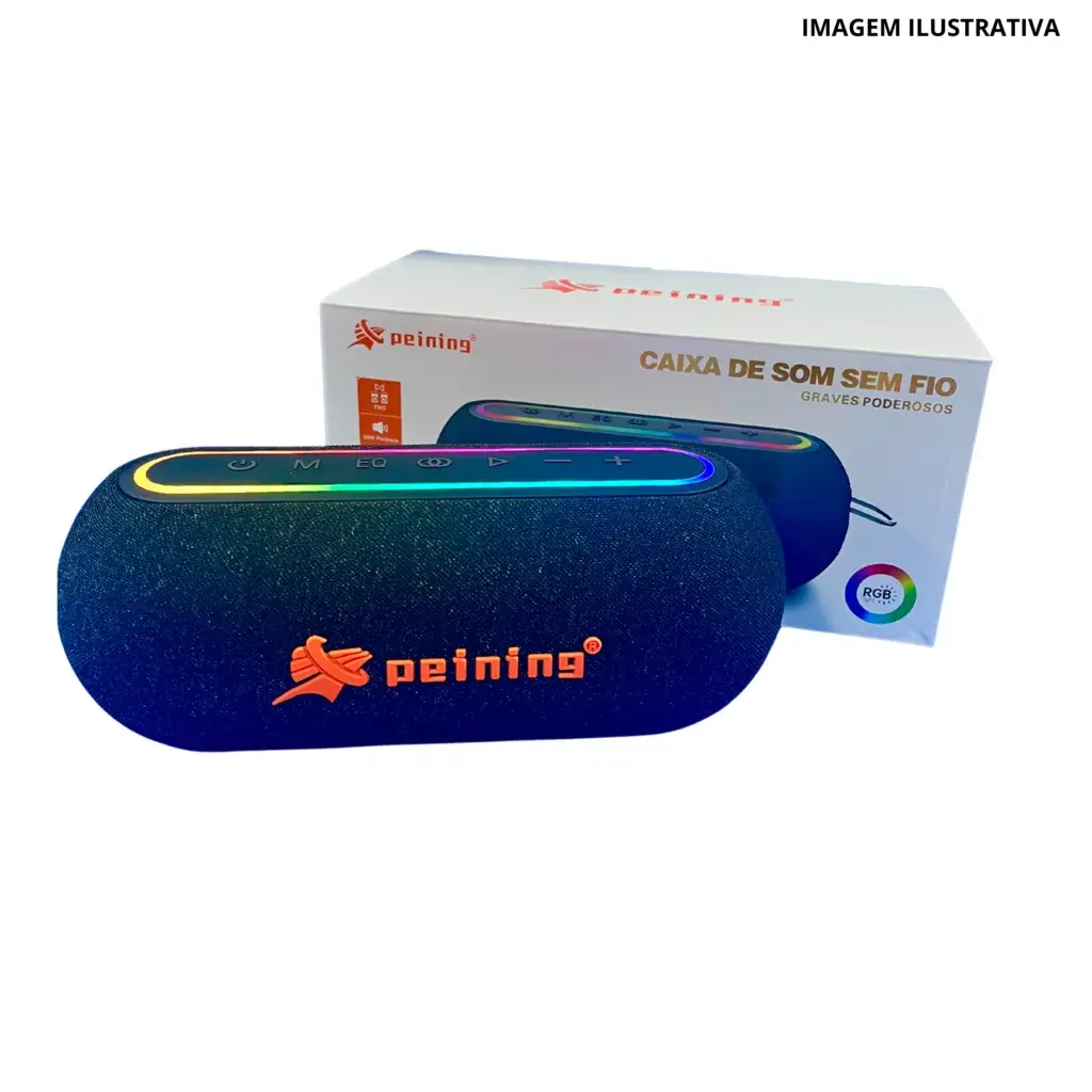 Caixa de Som Bluetooth 50W com LED RGB - Portátil e Potente