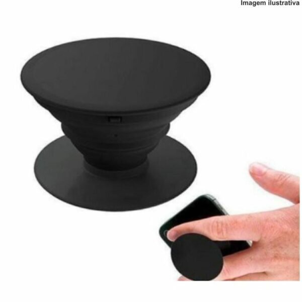 Suporte de Dedo para Celular Preto | Segurança Anti-Queda